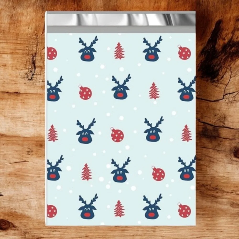 (10) 10x13 Christmas Rudolph Poly Mailers